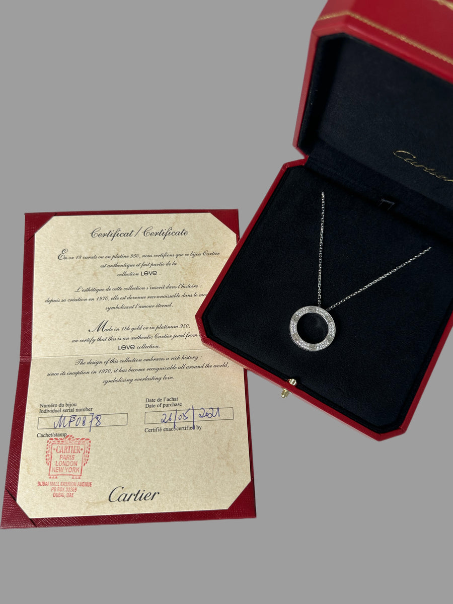 Cartier Love necklace, diamond-paved