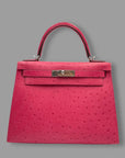 Hermès Kelly 28 Rose Tyrien Ostrich PHW *BRAND NEW*