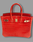 Hermes Birkin 25 Orange Poppy Crocodile Leather *BRAND NEW* RARE PIECE