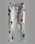 Chrome Hearts light blue jeans