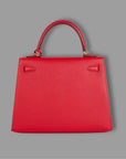Hermes Kelly 25 Rouge Casaque GHW Epsom