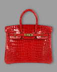 Hermès Birkin 25 Geranium Red Crocodile GHW *BRAND NEW*