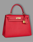 Hermes Kelly 25 Rouge Casaque GHW Epsom