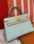 Hermès Mini Kelly Vert D’eau Matte Alligator *BRAND NEW*