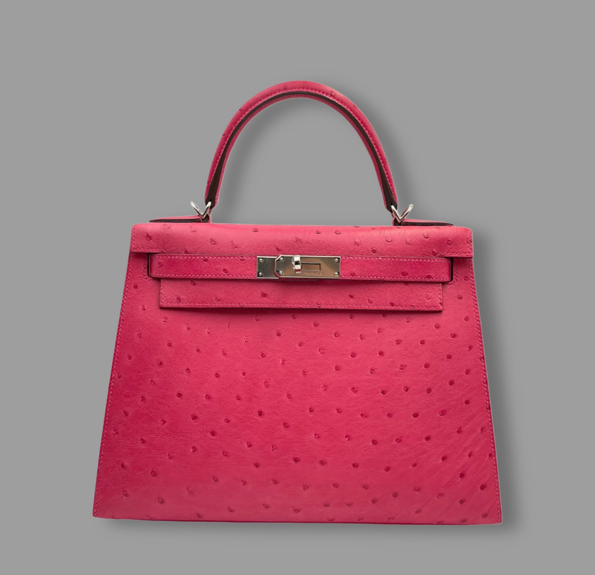 Hermès Kelly 28 Rose Tyrien Ostrich PHW *BRAND NEW*